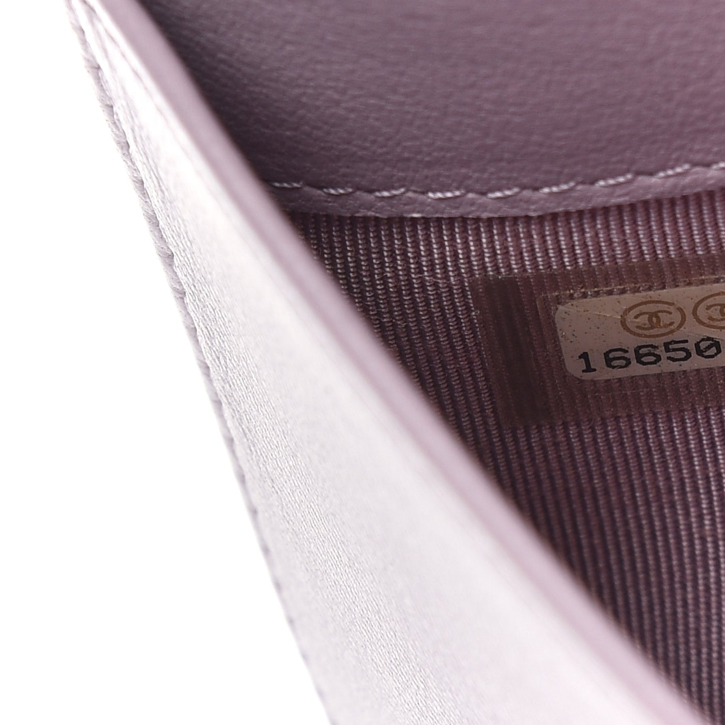 Lambskin Quilted Yen Wallet Light Purple