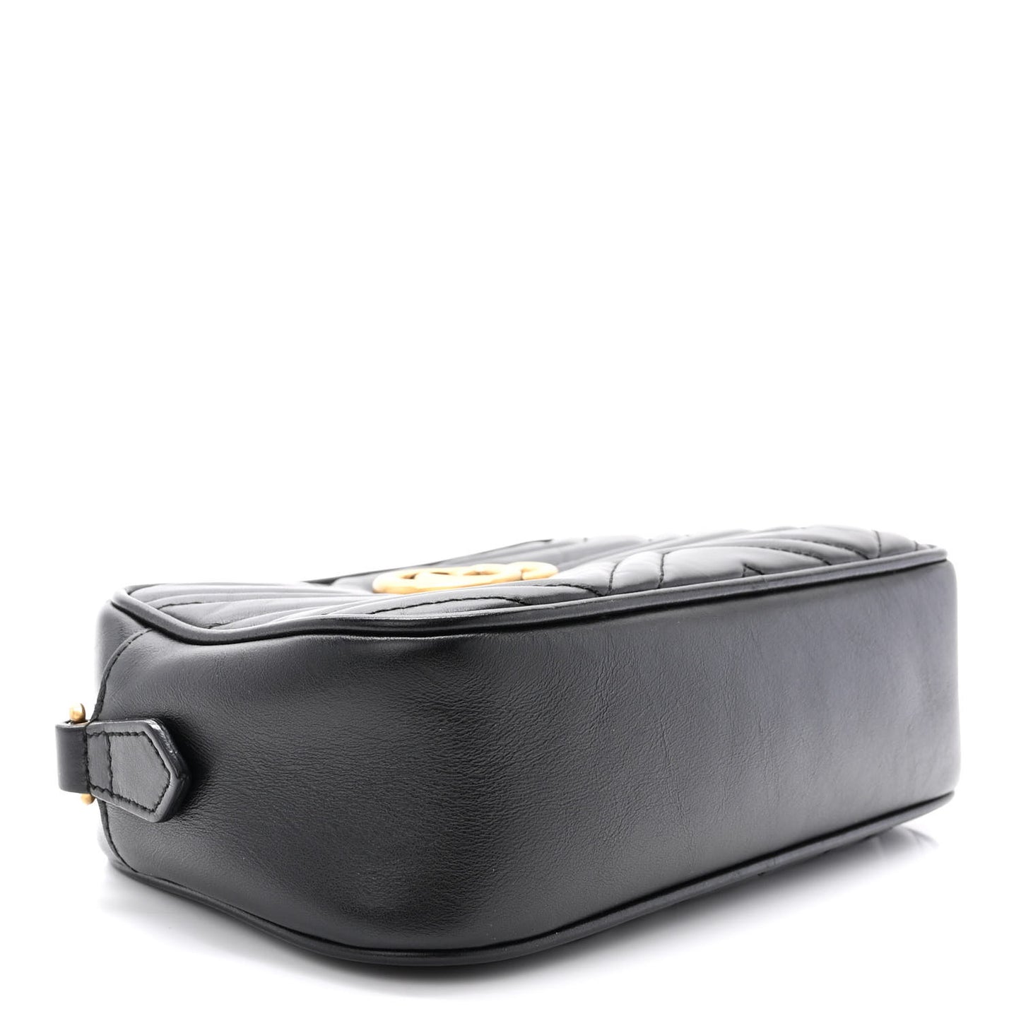 Calfskin Matelasse Small GG Marmont Chain Shoulder Bag Black