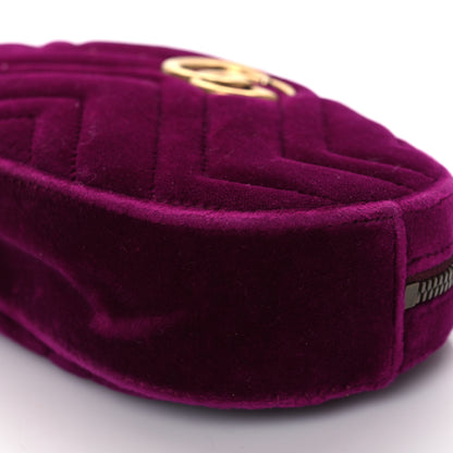 Gucci Velvet Matelasse GG Marmont Belt Bag Fuchsia 85 34 Violet Cyclamen 13 of 15