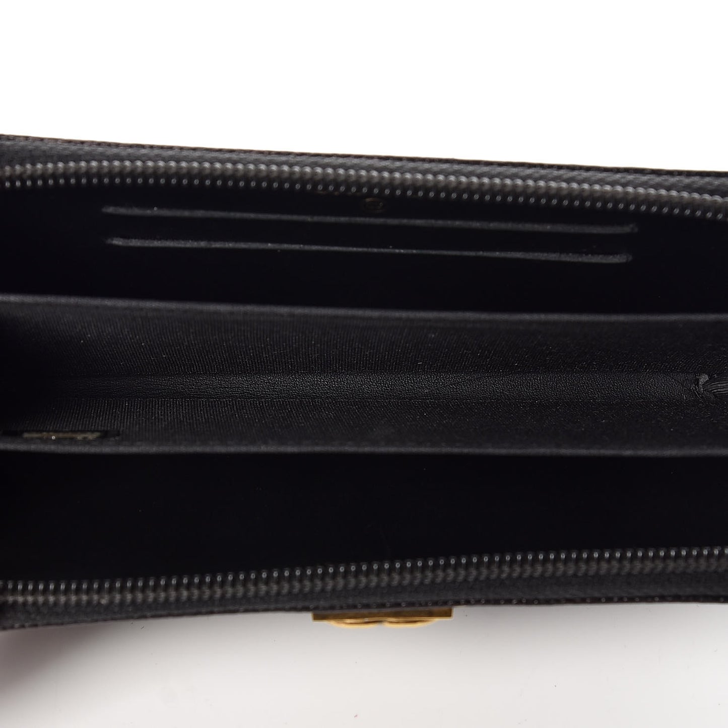 Caviar Quilted Small Boy Zip Around Wallet Black