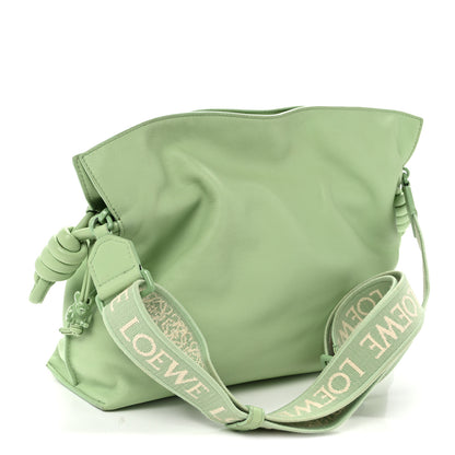 Loewe Nappa Calfskin Flamenco Knot Clutch Green 3 of 9