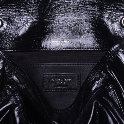 Saint Laurent Crinkled Calfskin Matelasse Monogram Baby Niki Chain Satchel Black 13 of 17