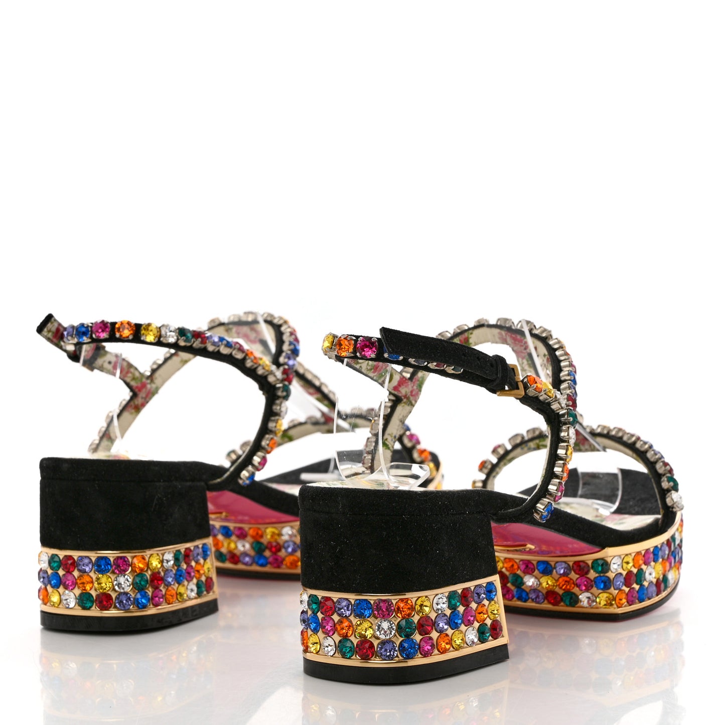 Kid Scamosciato Crystal Mira Platform Sandals 37 Multicolor