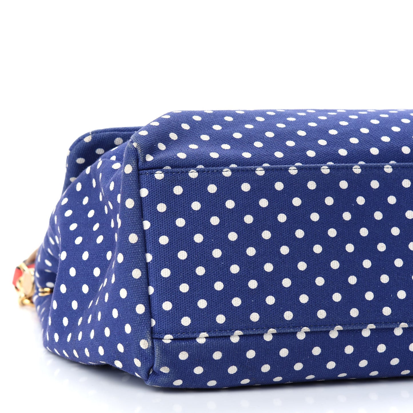 Canvas Polka Dot Miss Sicily Satchel Blue