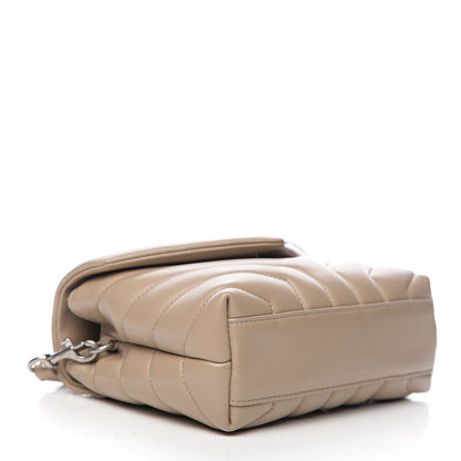 Saint Laurent Calfskin Y Quilted Monogram Toy Loulou Chain Satchel Dusty Grey 3 of 9
