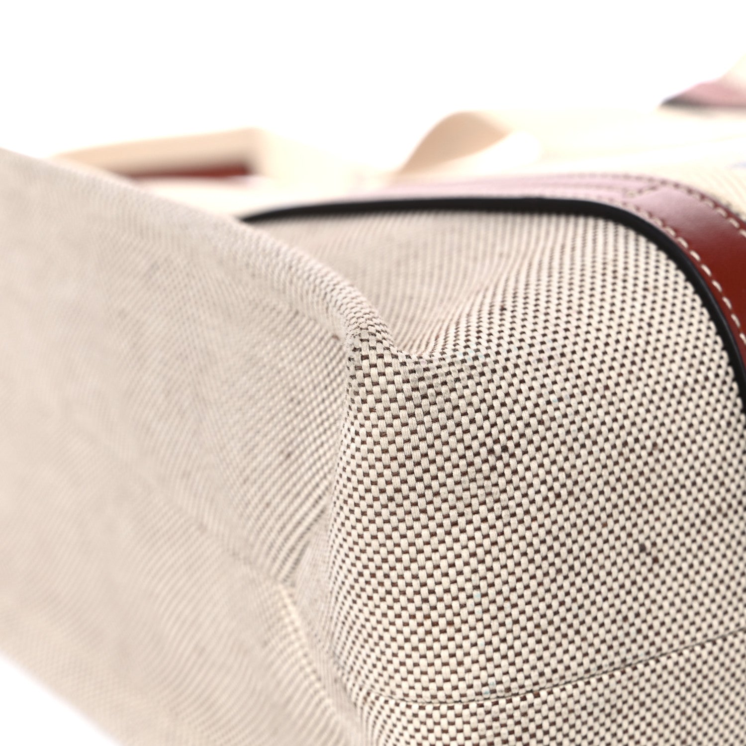 Chloe Cotton Calfskin Medium Woody Ribbon Tote White Brown 8 of 20