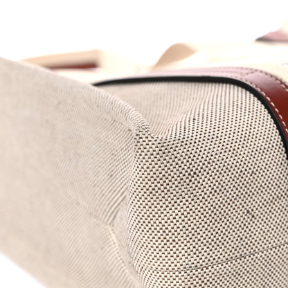 Chloe Cotton Calfskin Medium Woody Ribbon Tote White Brown 8 of 20