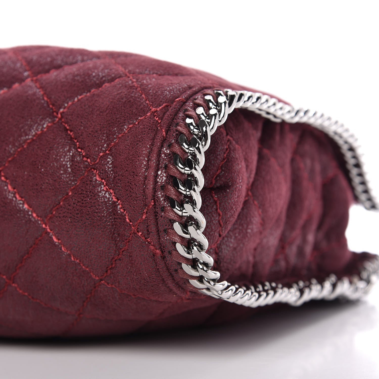 Stella McCartney Shaggy Deer Quilted Falabella Fold Over Tote Plum 8 of 10