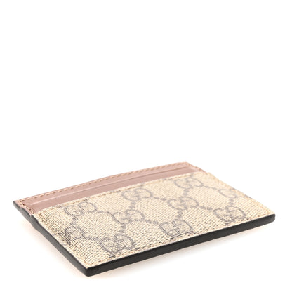 Gucci GG Supreme Monogram Calfskin Card Holder Beige Ebony Cuir 4 of 6