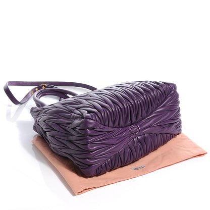 Miu Miu Nappa Leather Matelasse Tote Viola Purple 4 of 8