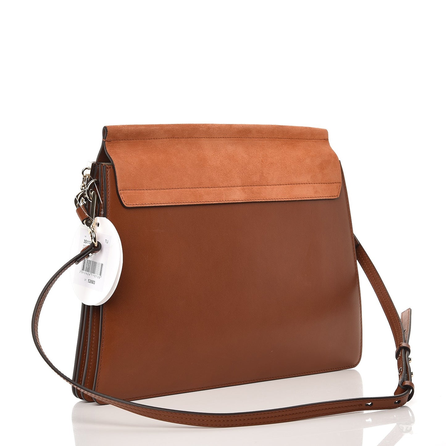 Suede Calfskin Medium Faye Shoulder Bag Tobacco