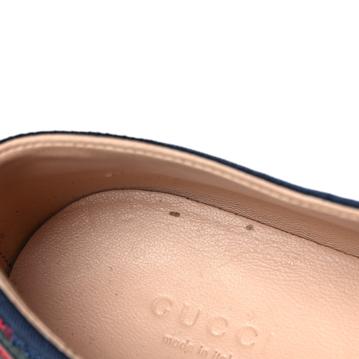 Lurex Calfskin Web GG Monogram Womens Falacer Sneakers 37 Iridescent Blue Iridescent Red Silver