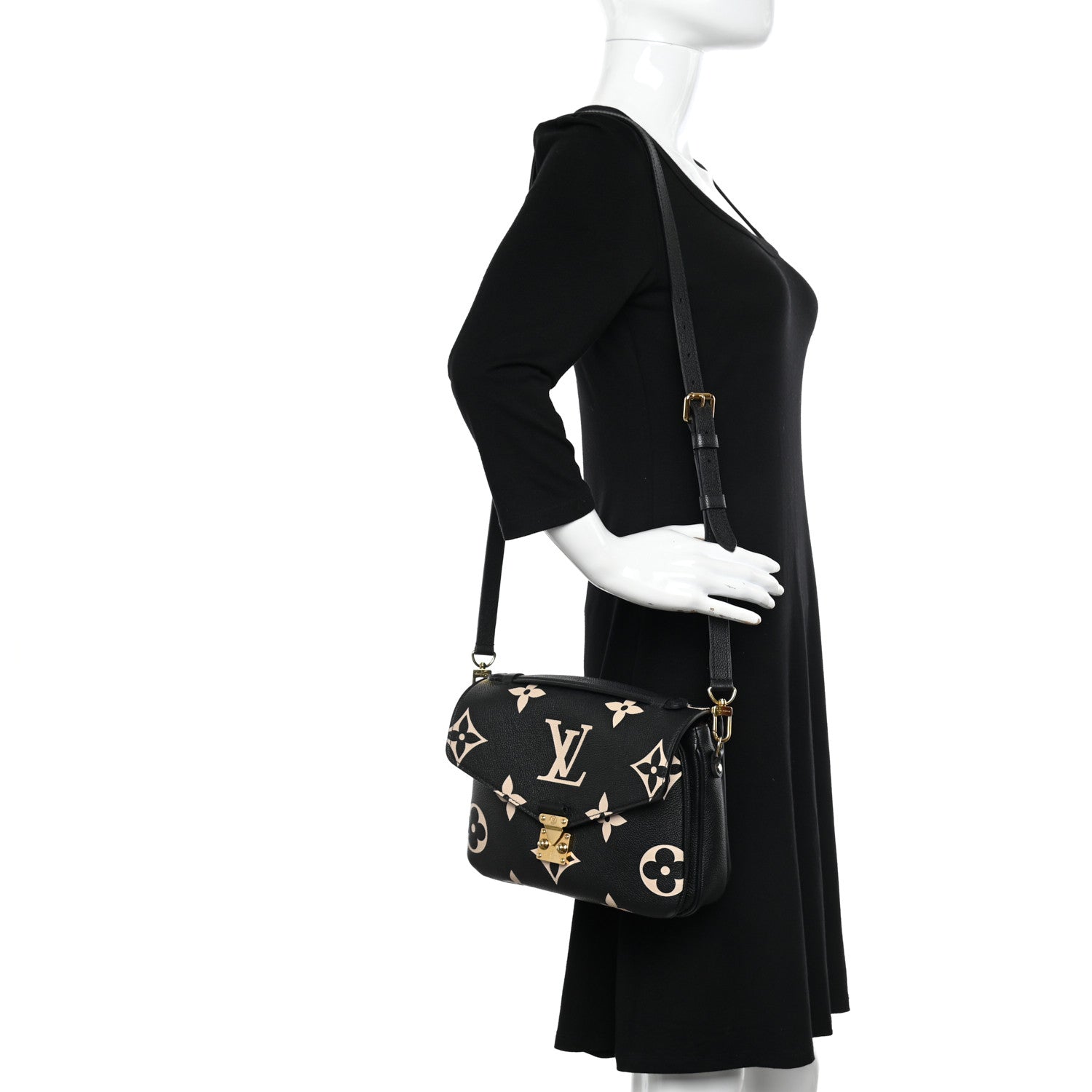 Louis Vuitton Empreinte Monogram Giant Pochette Metis Black Beige 2 of 9