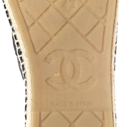 Chanel Velvet Logo Espadrilles 42 Black 7 of 9