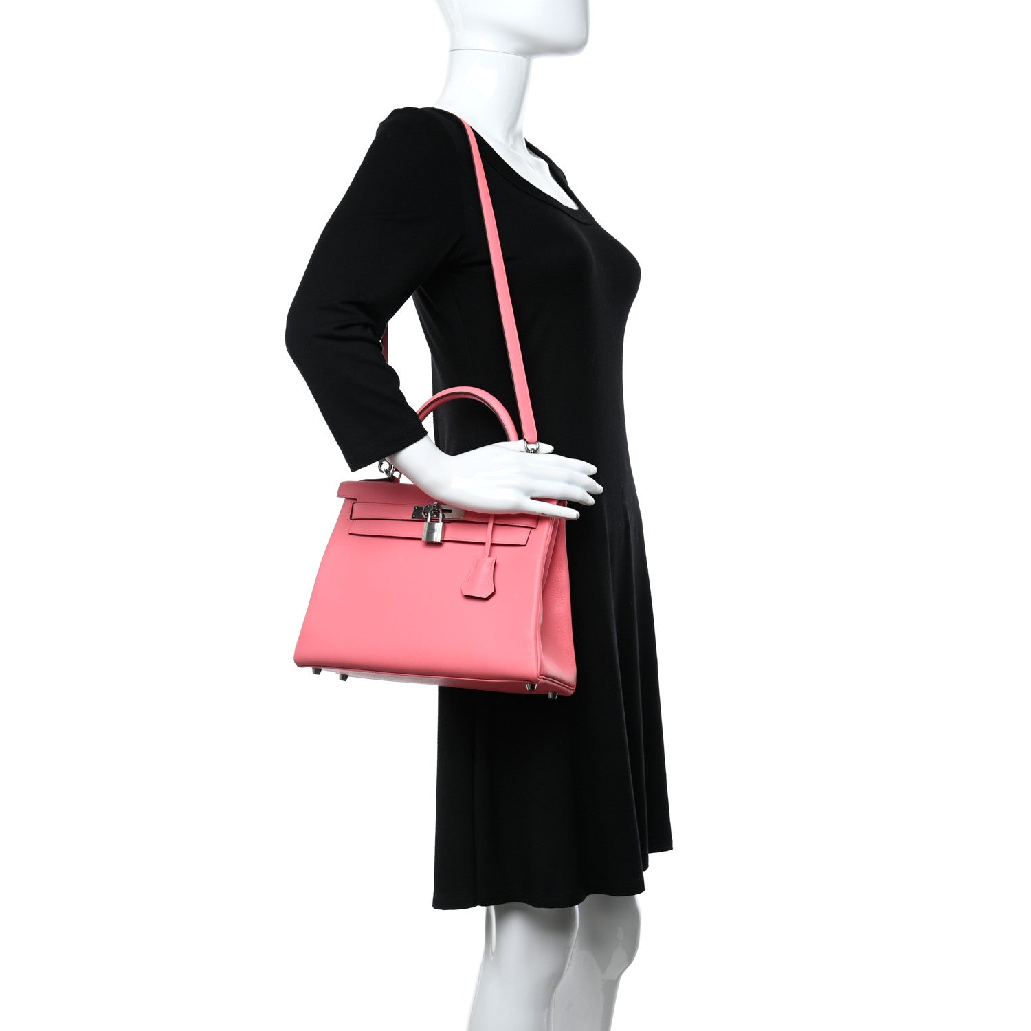 Hermes Evercolor Verso Kelly Retourne 28 Rose D'ete Rouge Exotique 2 of 11