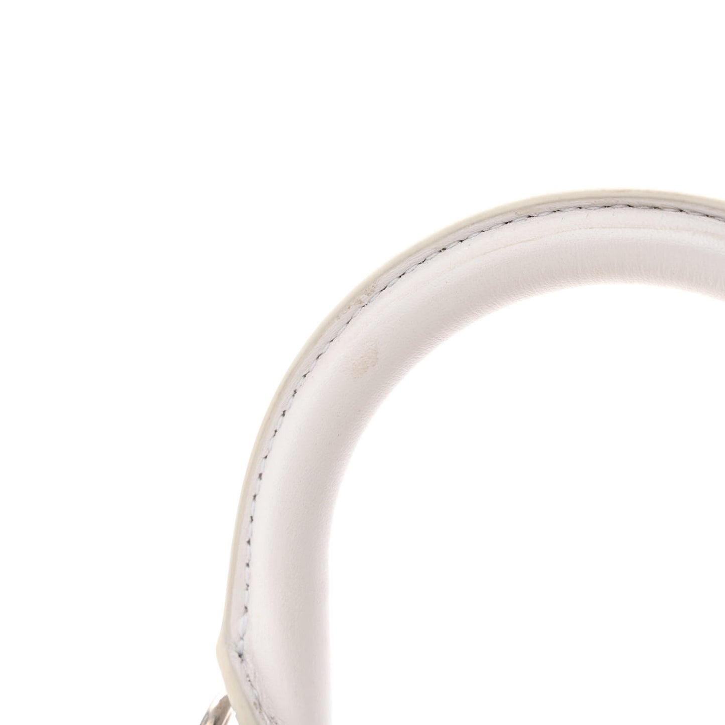 Shiny Box Calfskin Strass Hourglass Top Handle Bag XS White