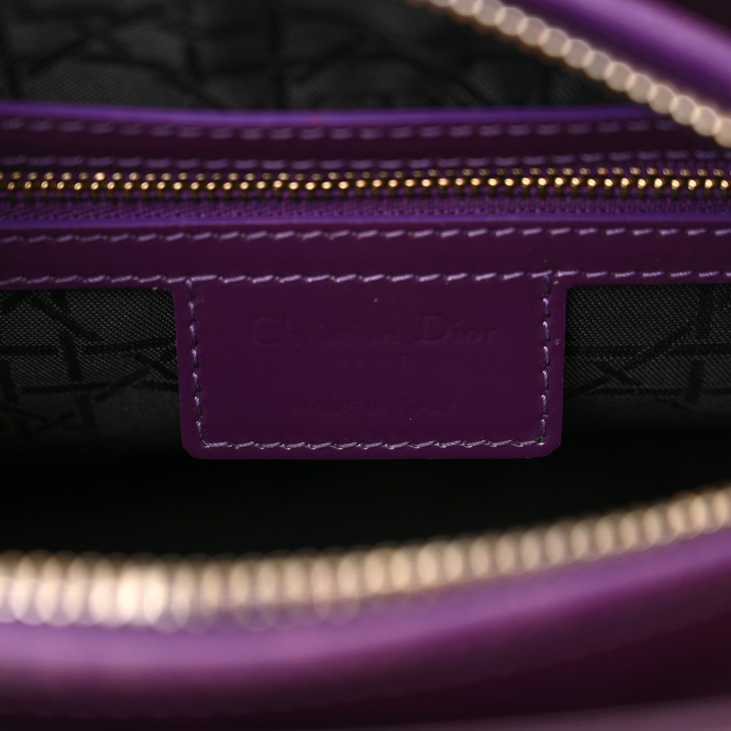 Christian Dior Patent Cannage Medium Lady Dior Purple 6 of 16