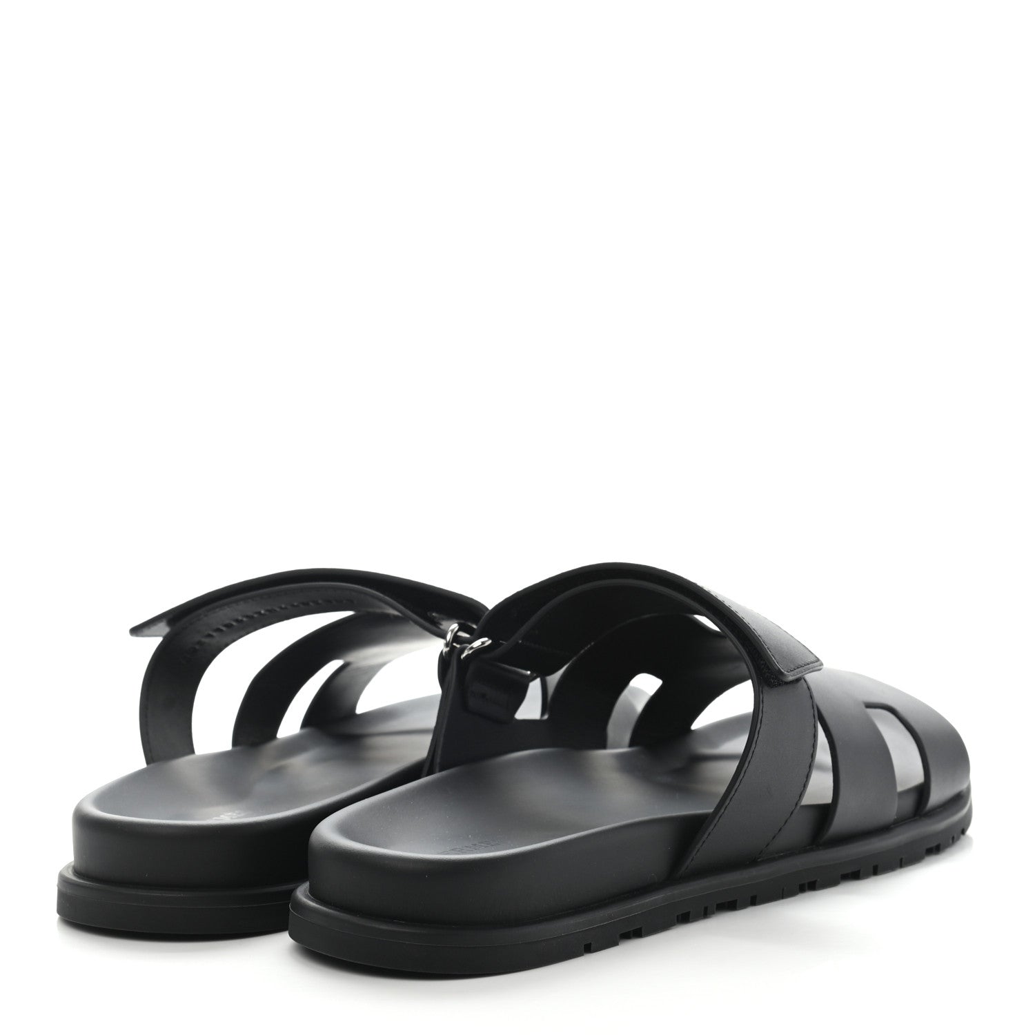 Hermes Calfskin Mens Chypre Sandals 44 Black 4 of 8