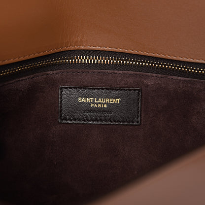 Saint Laurent Smooth Calfskin Carre Satchel Brown 5 of 8