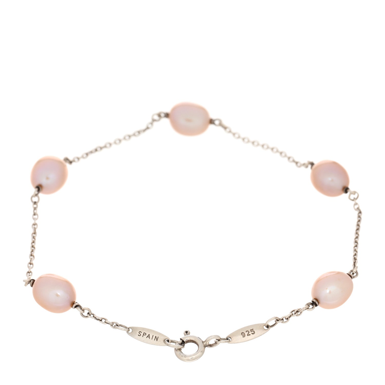 Tiffany Sterling Silver Pink Pearl Elsa Peretti Pearls By The Yard Bracelet 2 of 3