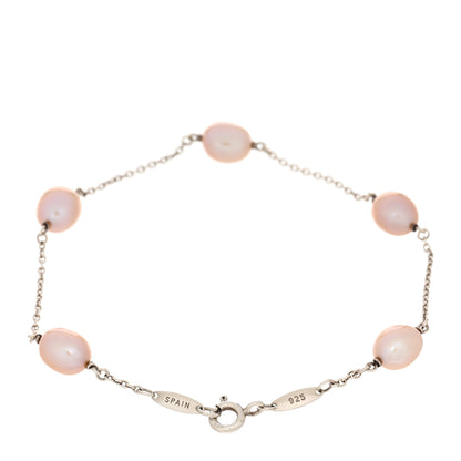 Tiffany Sterling Silver Pink Pearl Elsa Peretti Pearls By The Yard Bracelet 2 of 3