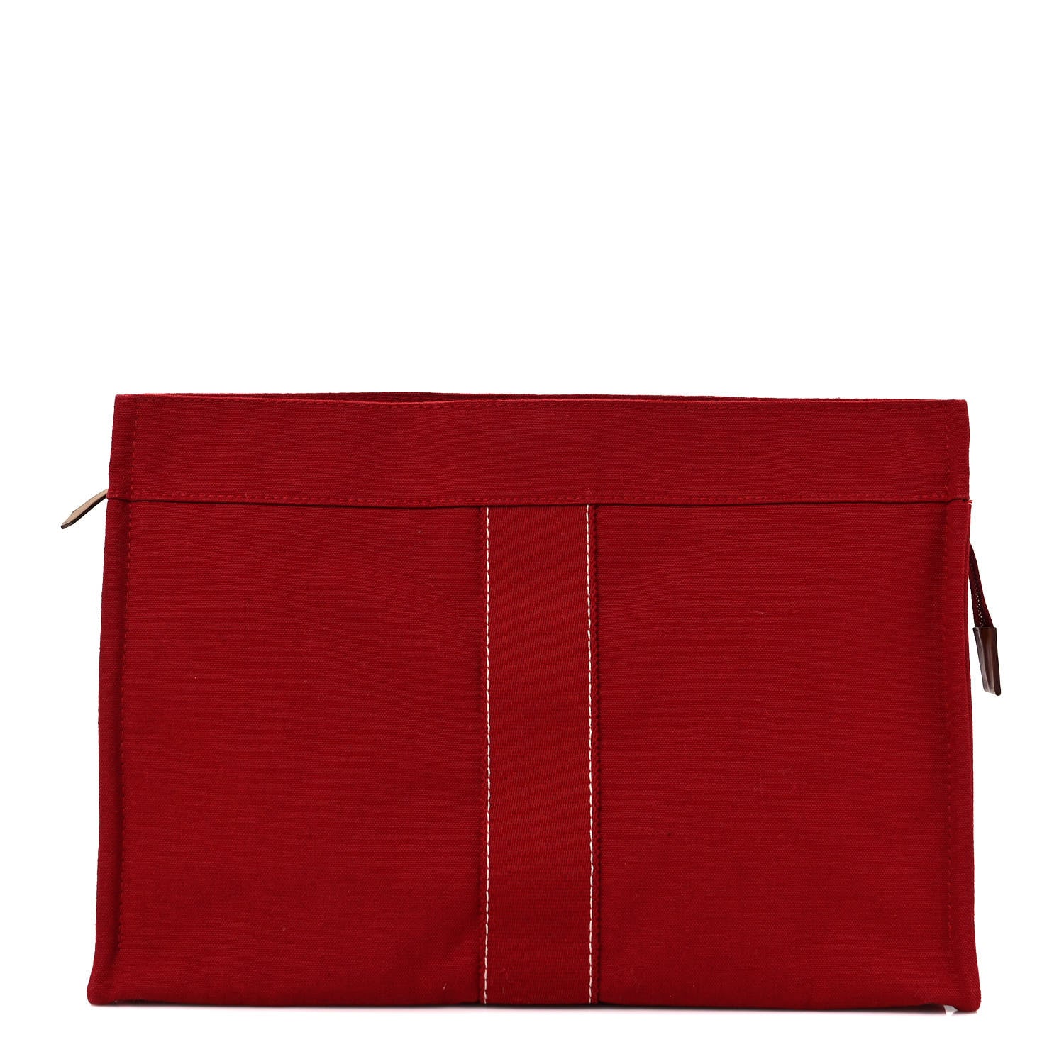 Hermes Cotton Canvas Herline Travel Cosmetic Pouch Red 1 of 6