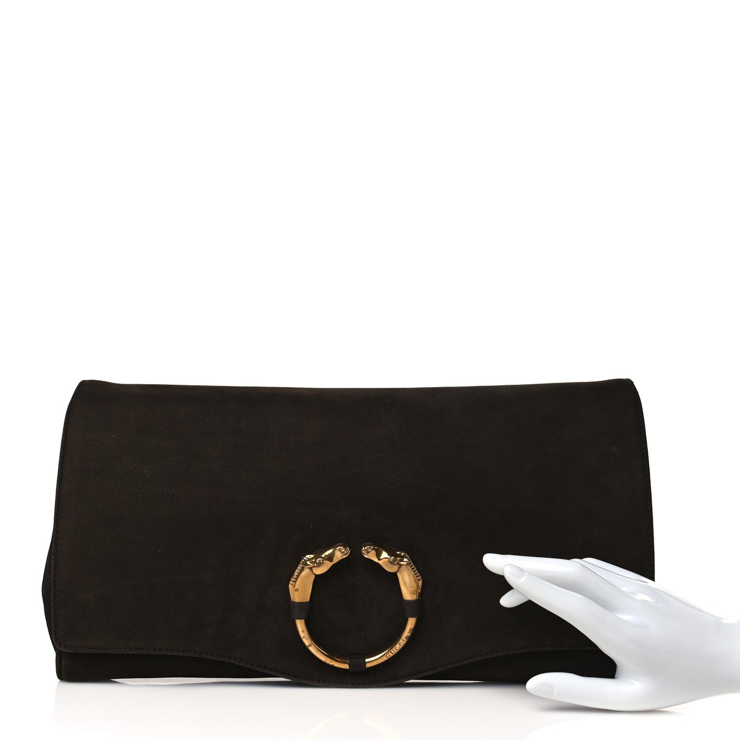 Nubuck Ribot Horse-Heads Clutch Brown