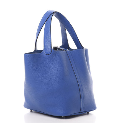 Hermes Taurillon Maurice Picotin Lock 22 MM Bleu Zellige 3 of 11