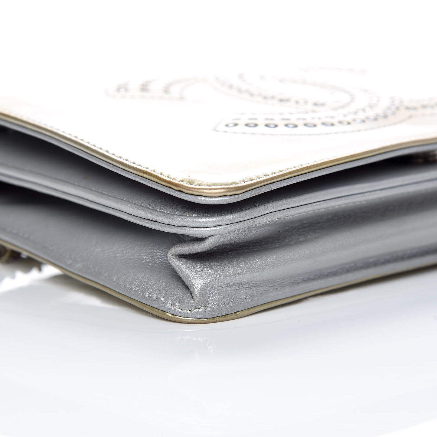 Patent Strass Wallet On Chain WOC Silver