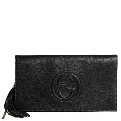 Gucci Pebbled Calfskin Medium Soho Clutch Black 1 of 8