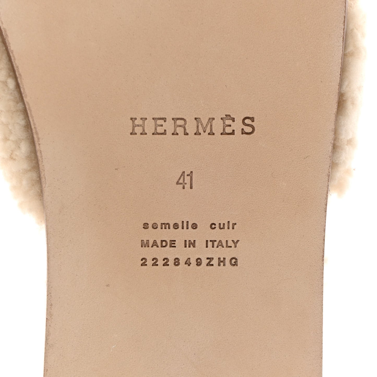 Shearling Mens Izmir Sandals 41 Ecru