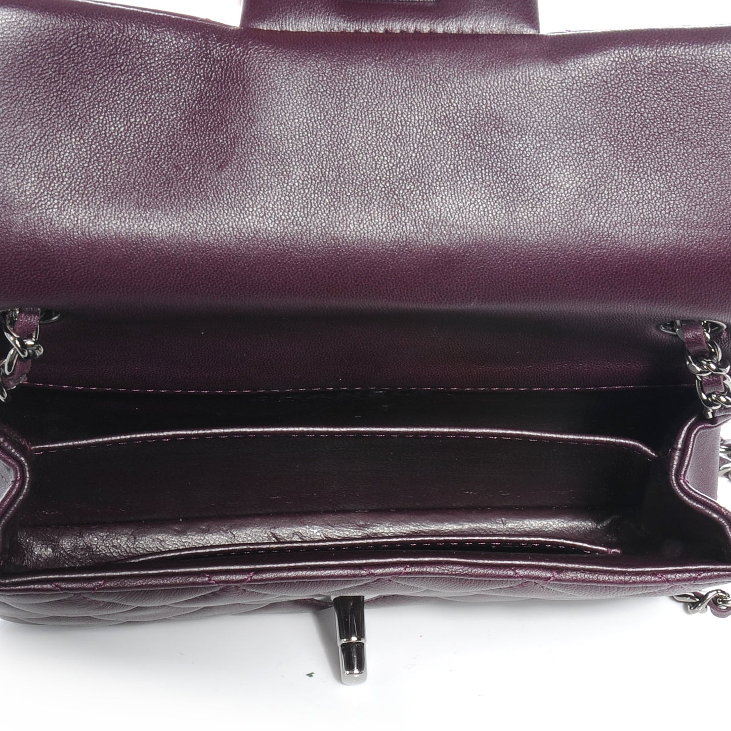 Lambskin Quilted Mini Flap Dark Purple