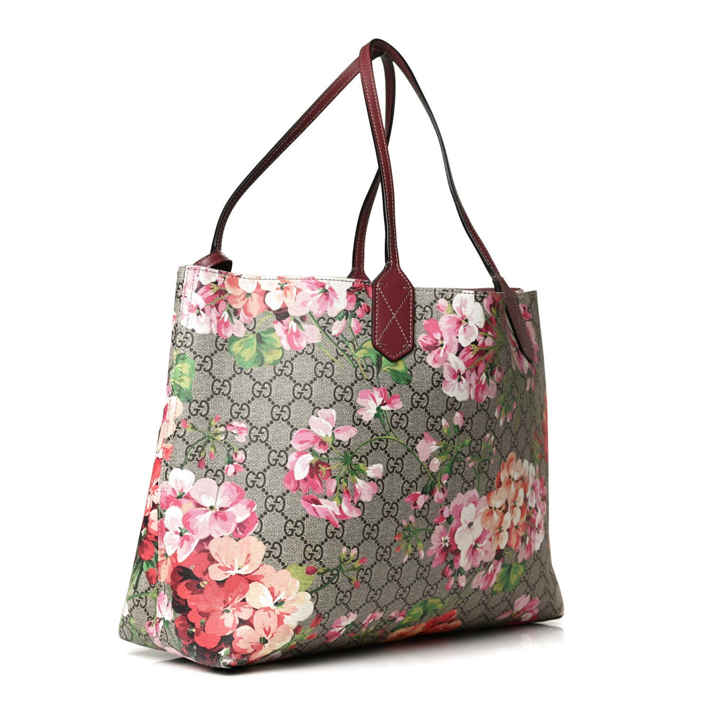 GG Supreme Monogram Blooms Medium Reversible Tote Beige Multicolor Dry Rose