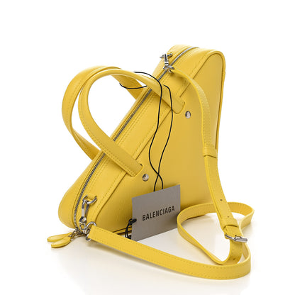 Balenciaga Shiny Day Calfskin Logo XS Triangle Duffle Jaune Black 2 of 11