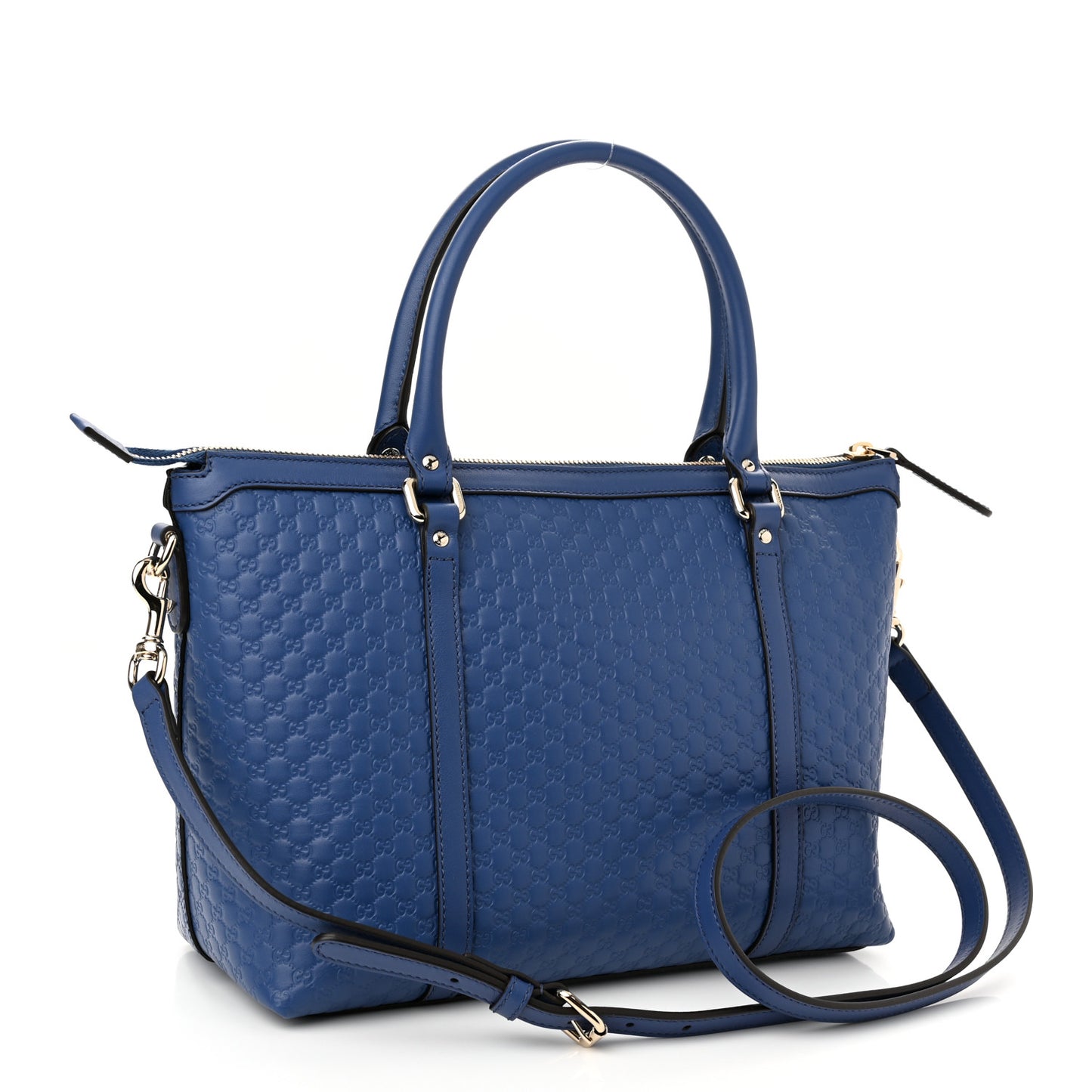 Soft Microguccissima Small Zippered Satchel Caspian