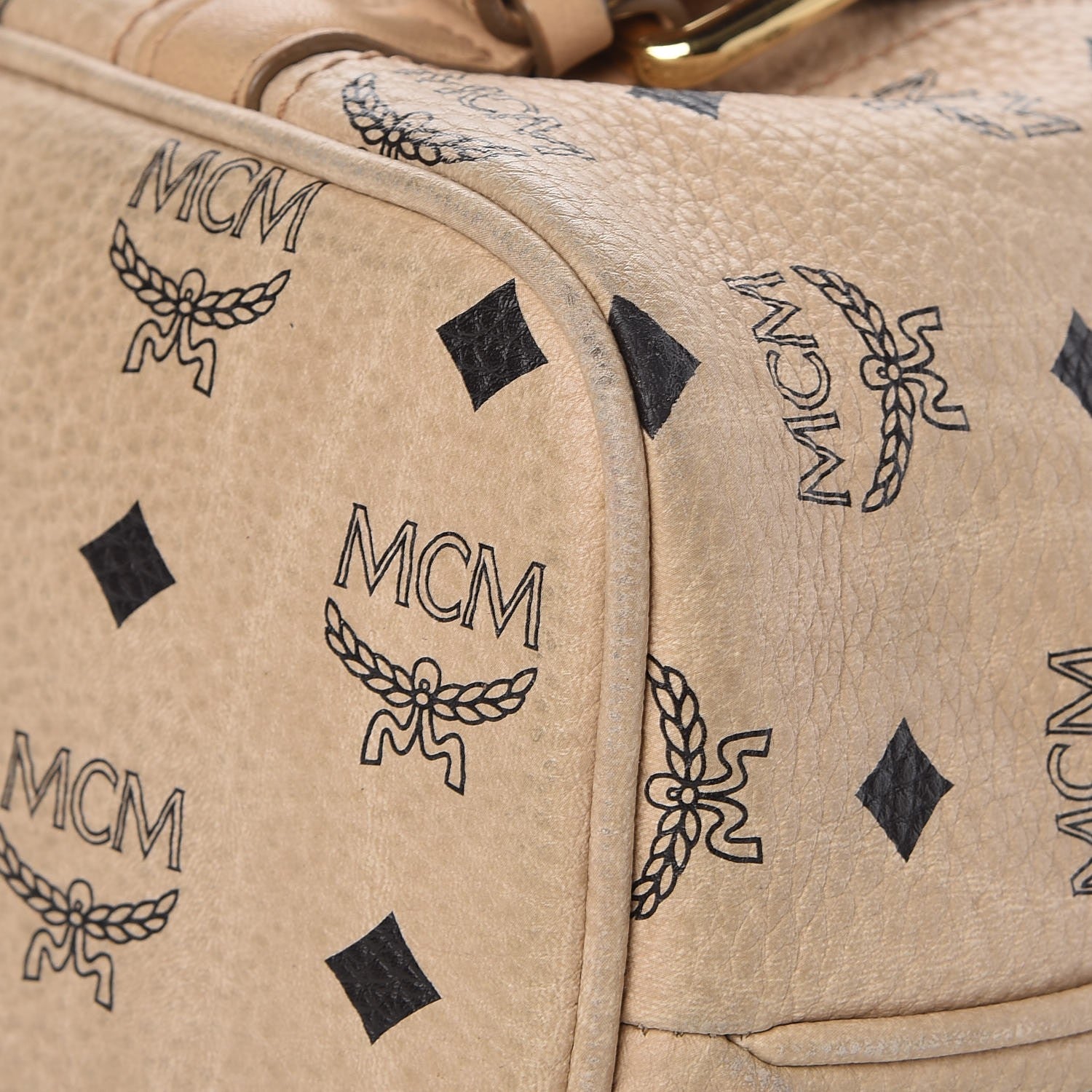 MCM Visetos Medium Essentials Shopper Tote Beige 27 of 28