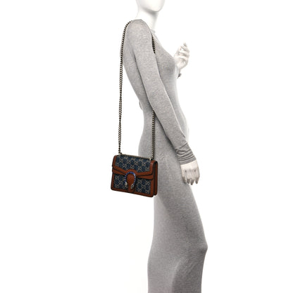 Gucci New Denim GG Monogram Dollar Calfskin Enamel Mini Dionysus Shoulder Bag Blue Tea Cuir Epilog Electric Blue 2 of 11