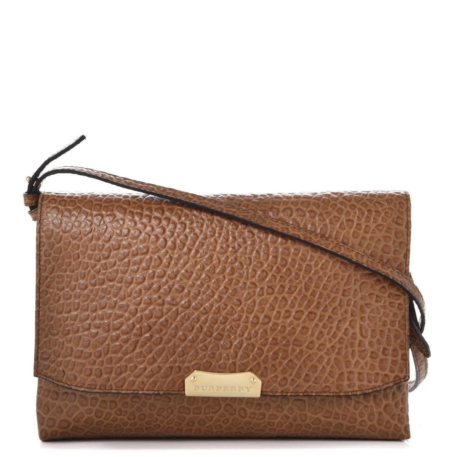 Burberry Signature Grain Vintage Finish Langley Crossbody Camel 1 of 8