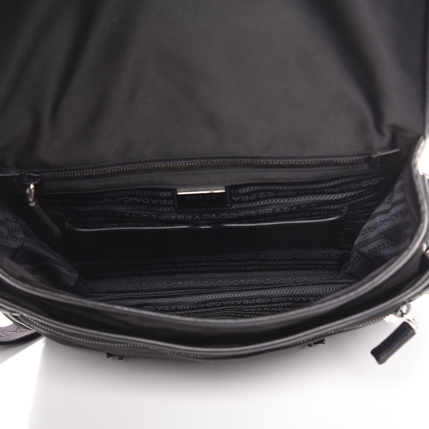 Tessuto Nylon Saffiano Messenger Black