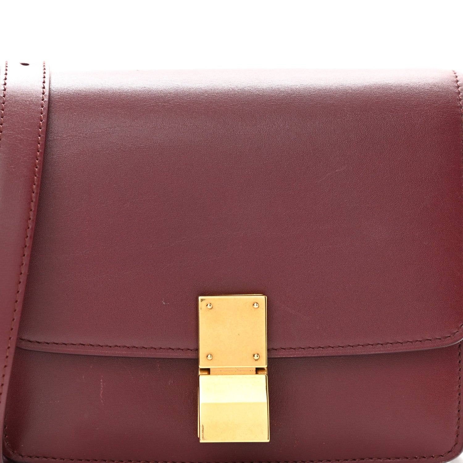 Celine Box Calfskin Small Classic Box Flap Bag Burgundy 7 of 12