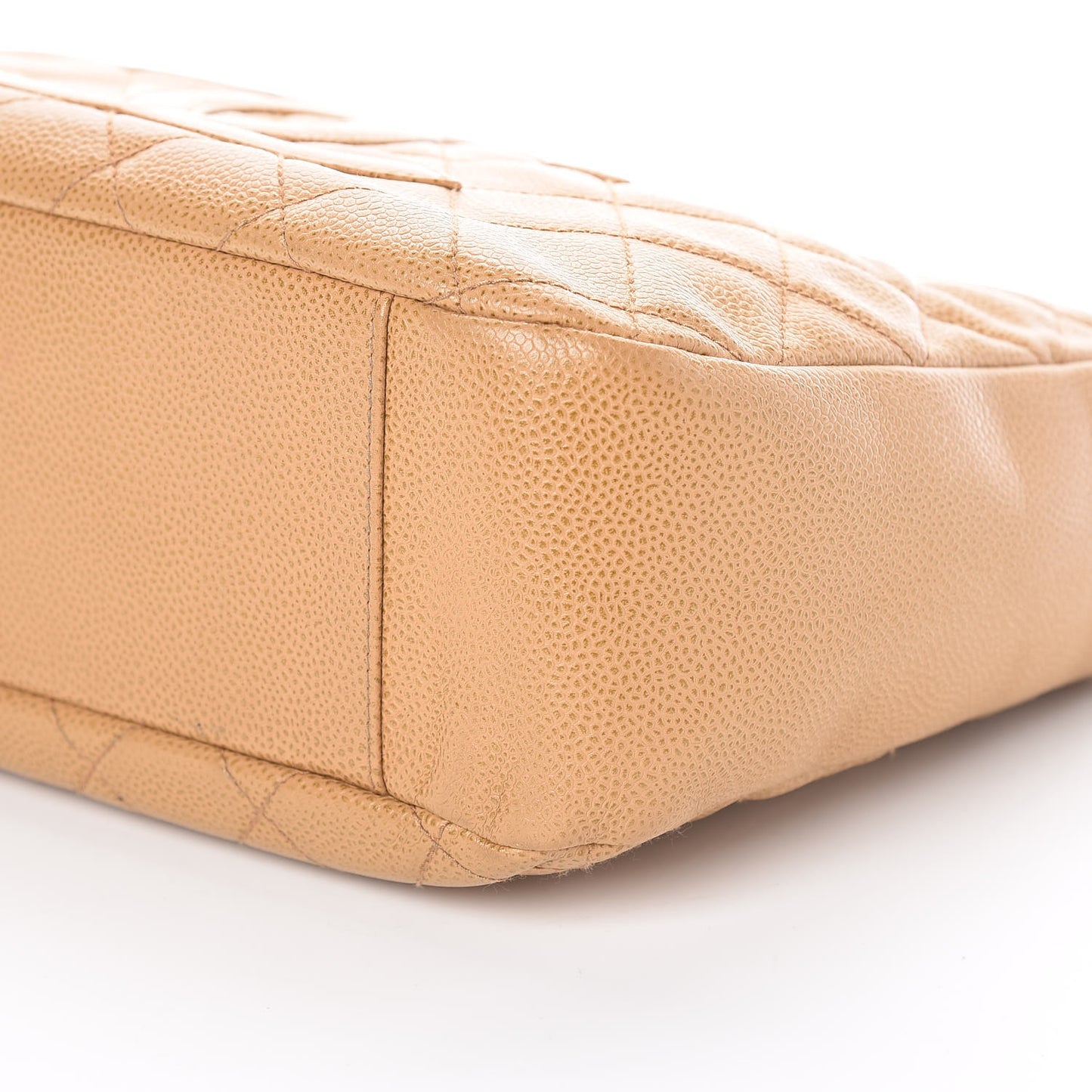 Caviar Quilted Hobo Beige