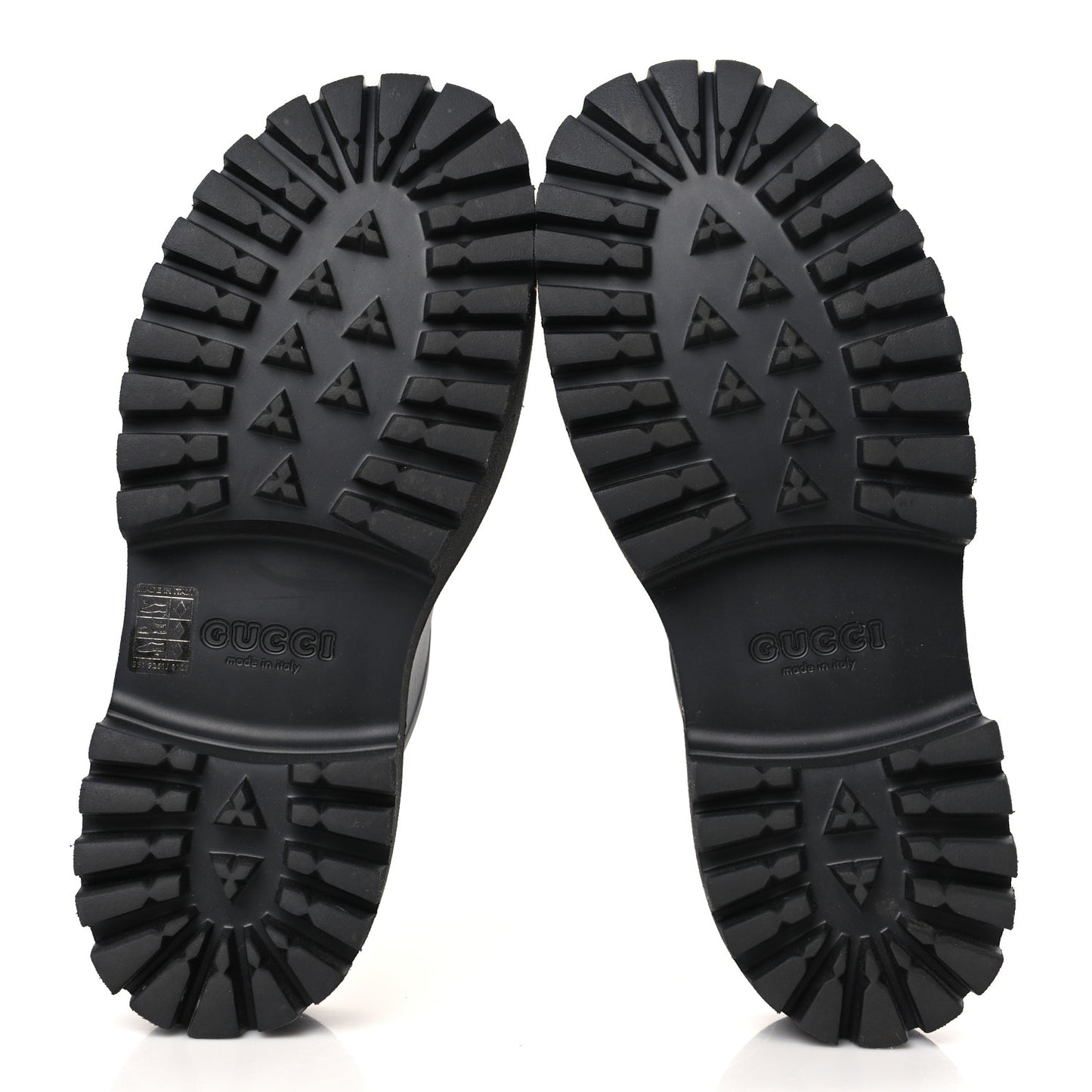 Rubber GG Monogram Perforated Elea Platform 55mm Lug Sole Sandals 41 Black