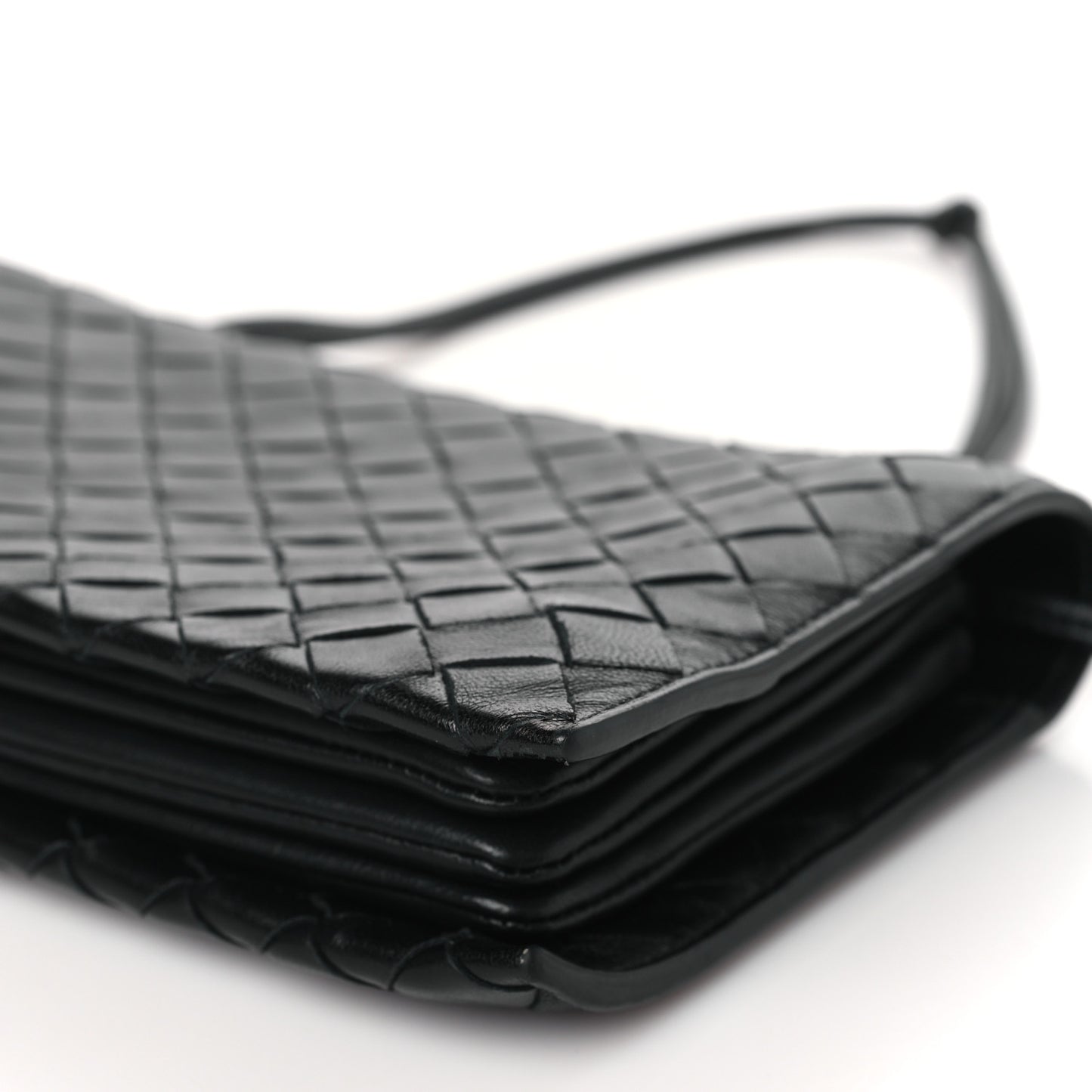 Nappa Intrecciato Trio Pouch On Strap Black