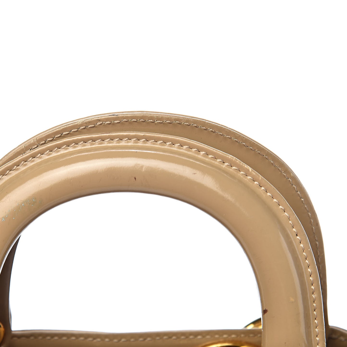 Patent Mini Lady Dior Beige