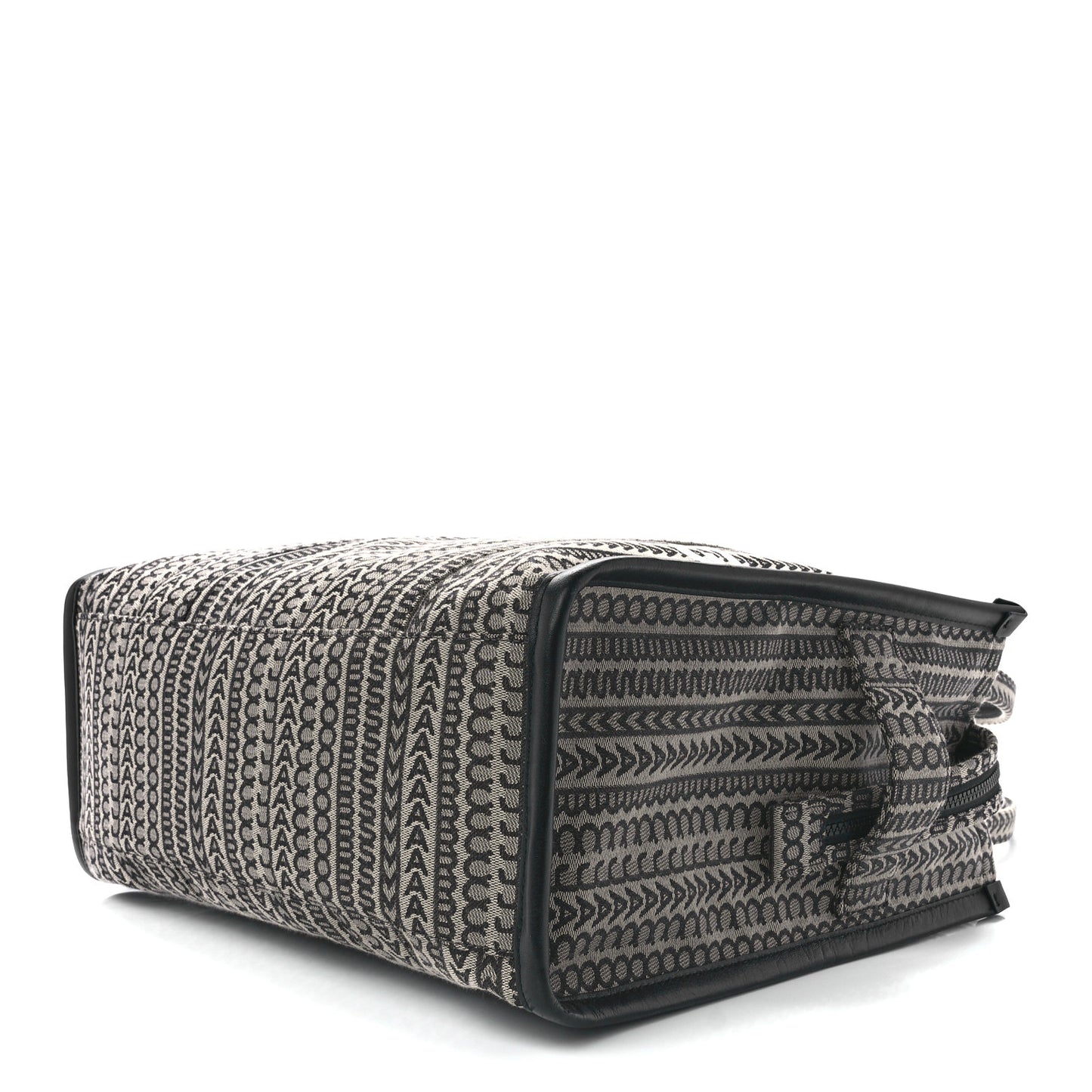 Cotton Jacquard Monogram Large The Traveler Tote Bag Beige Multicolor