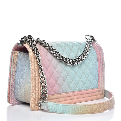 Chanel Caviar Quilted Medium Rainbow Boy Flap Multicolor 3 of 8
