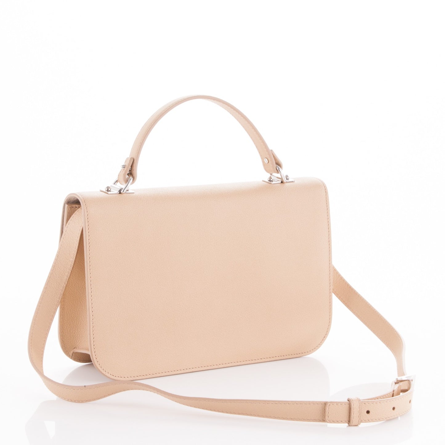 Grained Calfskin Large Insignia Satchel Blonde