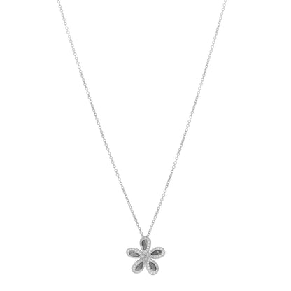 Roberto Coin 18K White Gold Diamond Fantasia Big Flower Pendant Necklace 1 of 3