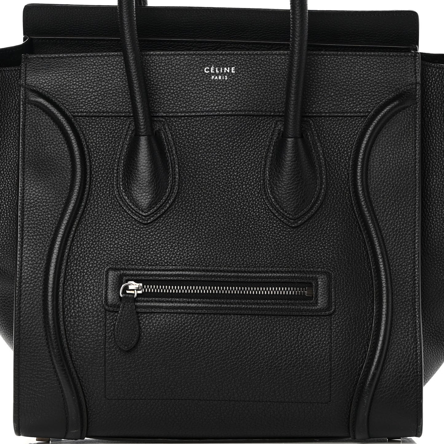 Drummed Calfskin Mini Luggage Black