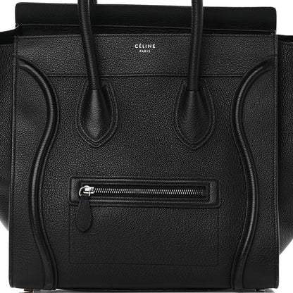 Celine Drummed Calfskin Mini Luggage Black 19 of 19